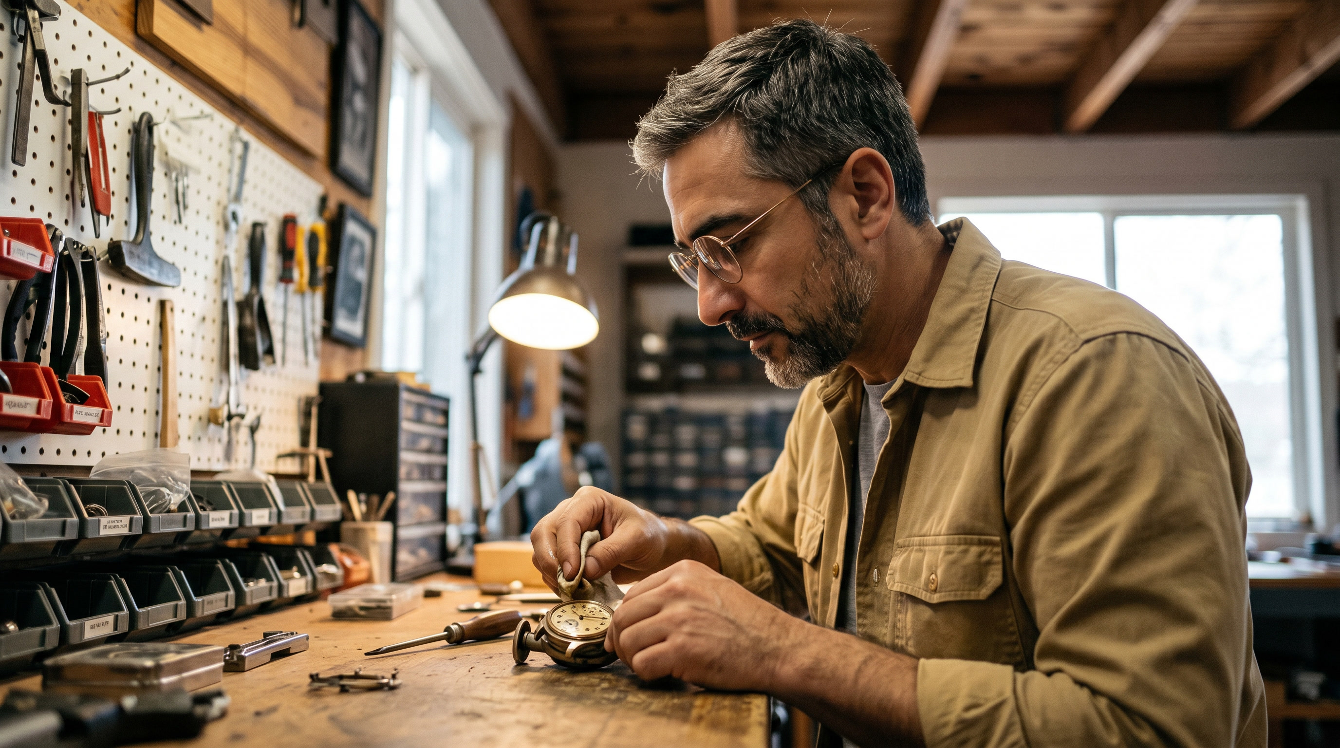 The host at his workbench
